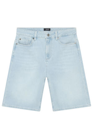 straight regular waist short light blue denim