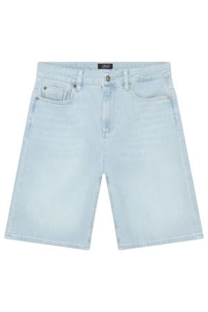 straight regular waist short light blue denim