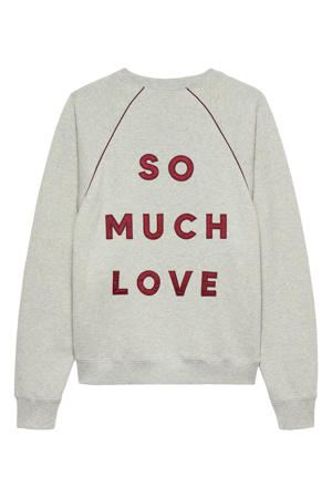 sweater met backprint grijs