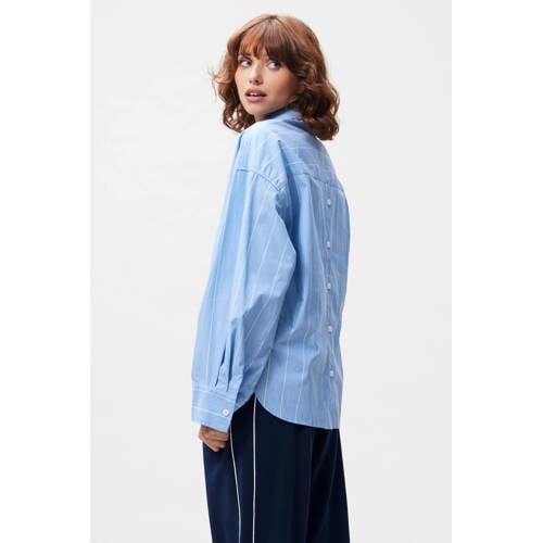 Catwalk Junkie blouse met krijtstreep blauw afbeelding