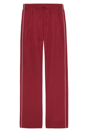 wide leg regular waist broek rood