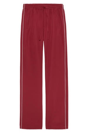 wide leg regular waist broek rood