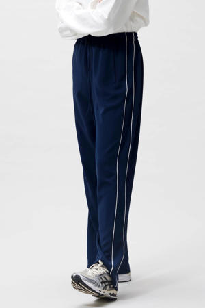 wide leg regular waist broek blauw