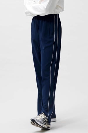 wide leg regular waist broek blauw