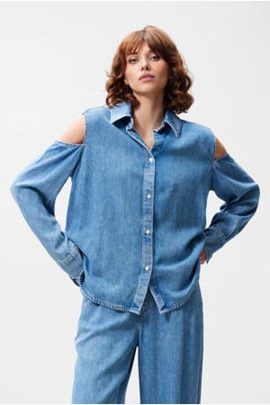 oversized blouse medium blue denim