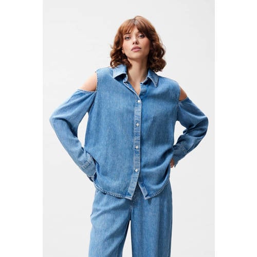 Catwalk Junkie blouse medium blue denim afbeelding
