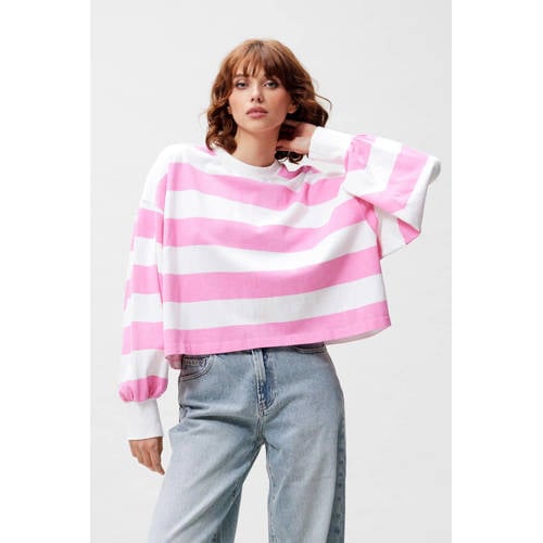 Catwalk Junkie gestreepte top wit afbeelding