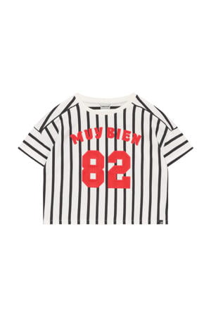 gestreepte T-shirt zwart