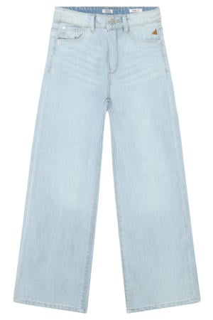high waist wide leg jeans light blue denim