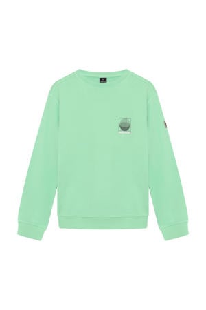 sweater met backprint groen