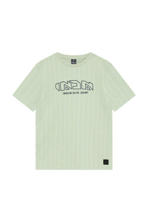 gestreepte T-shirt lichtgroen