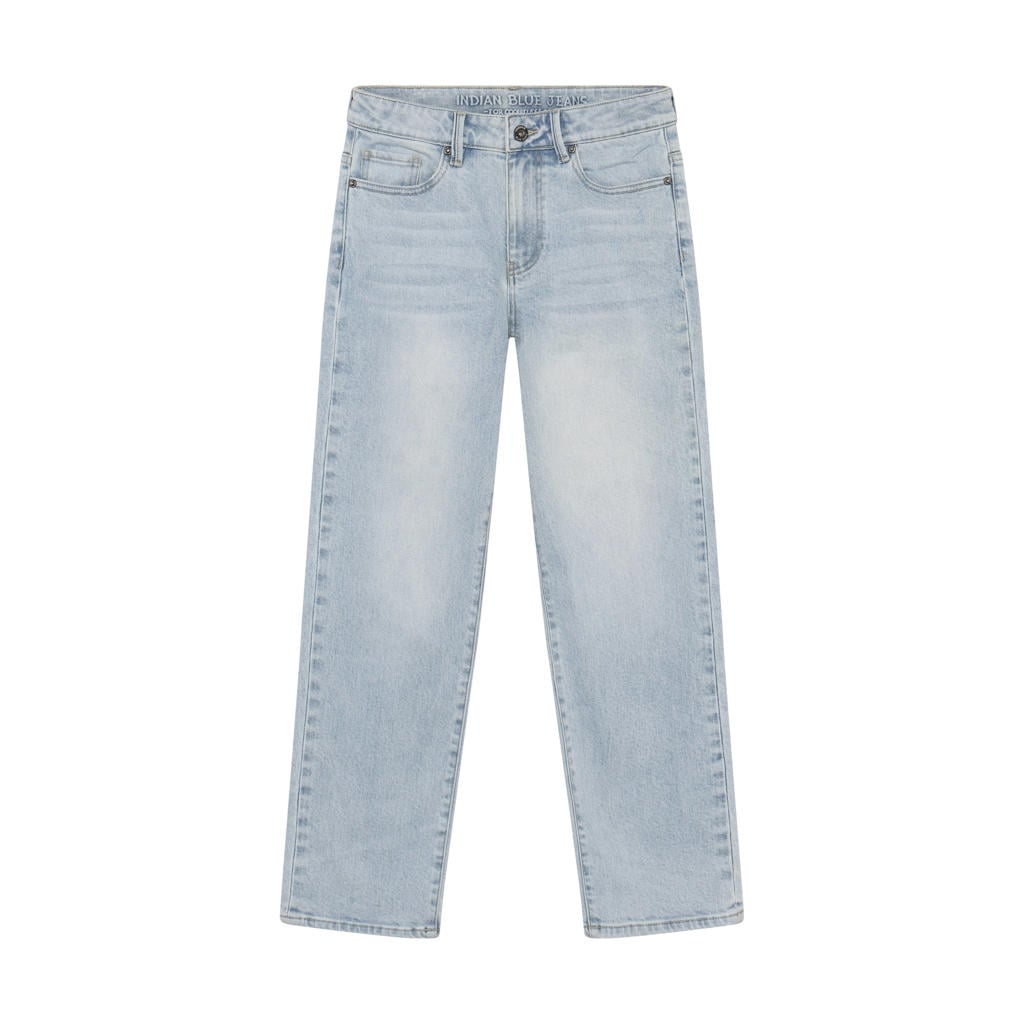 Light blue denim jongens Indian Blue Jeans loose fit jeans baggy jeans van stretchdenim met regular waist en effen