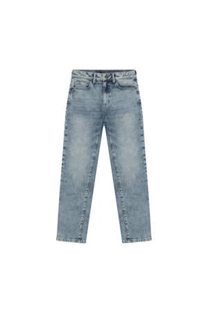 straight leg jeans medium blue denim