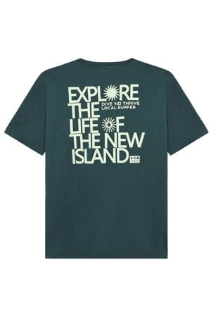 T-shirt met backprint donkergroen