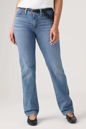 314 high waist straight leg jeans medium blue denim