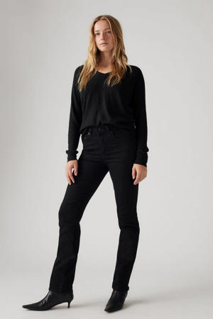 724 high waist straight leg jeans black denim