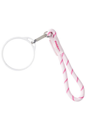 Wrist Cord - White Mug Ring - Cherry Pink 