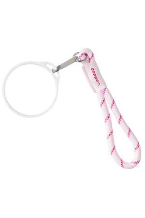 Wrist Cord - White Mug Ring - Cherry Pink