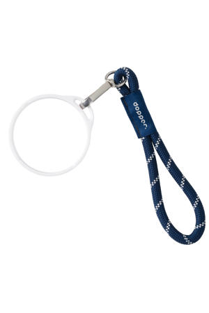 Wrist Cord - White Mug Ring - Midnight Silver 