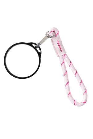 Wrist Cord - Black Mug Ring - Cherry Pink