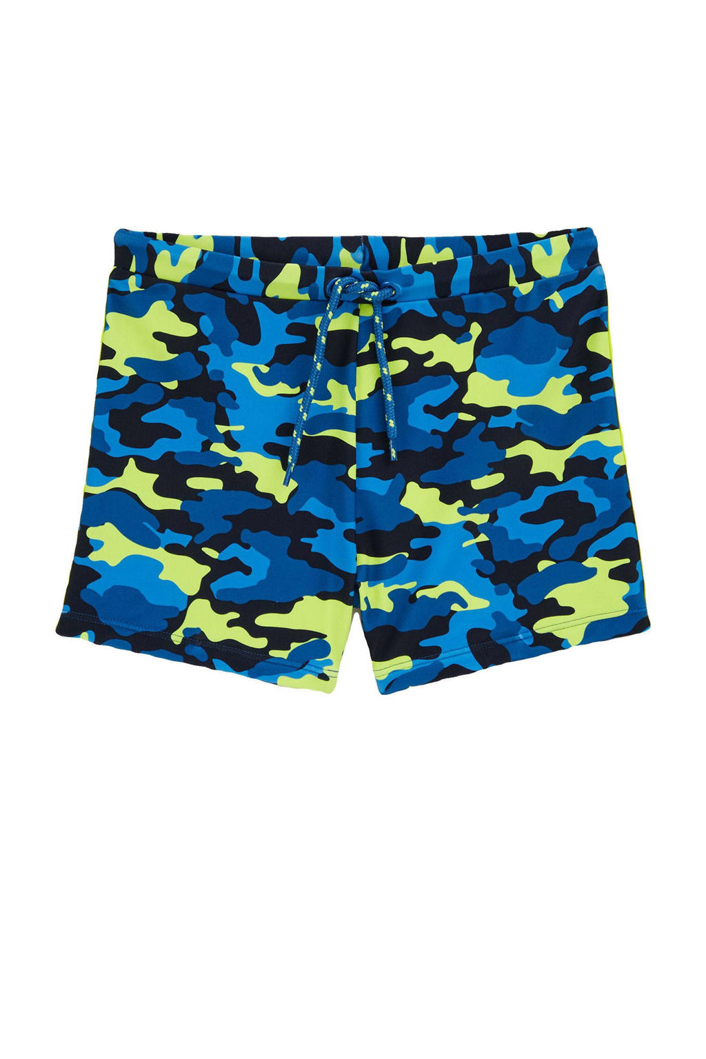 WE Fashion zwemboxer donkerblauw/neon geel