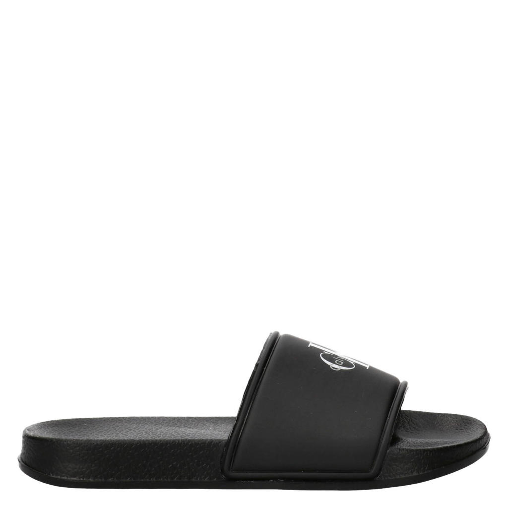 Zwarte jongens en meisjes Calvin Klein badslippers van rubber