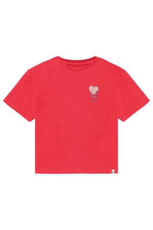 T-shirt met backprint rood
