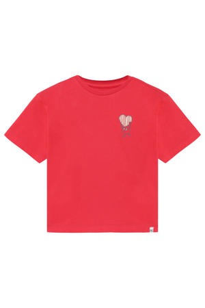 T-shirt met backprint rood