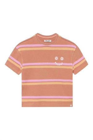 gestreepte T-shirt lichtbruin