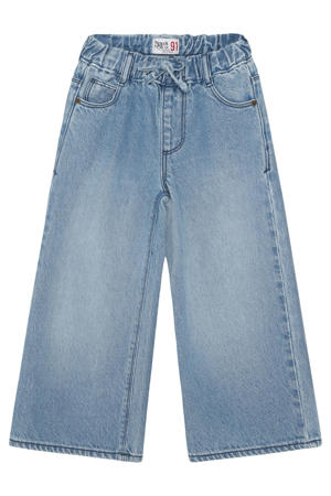 wide leg jeans medium blue denim
