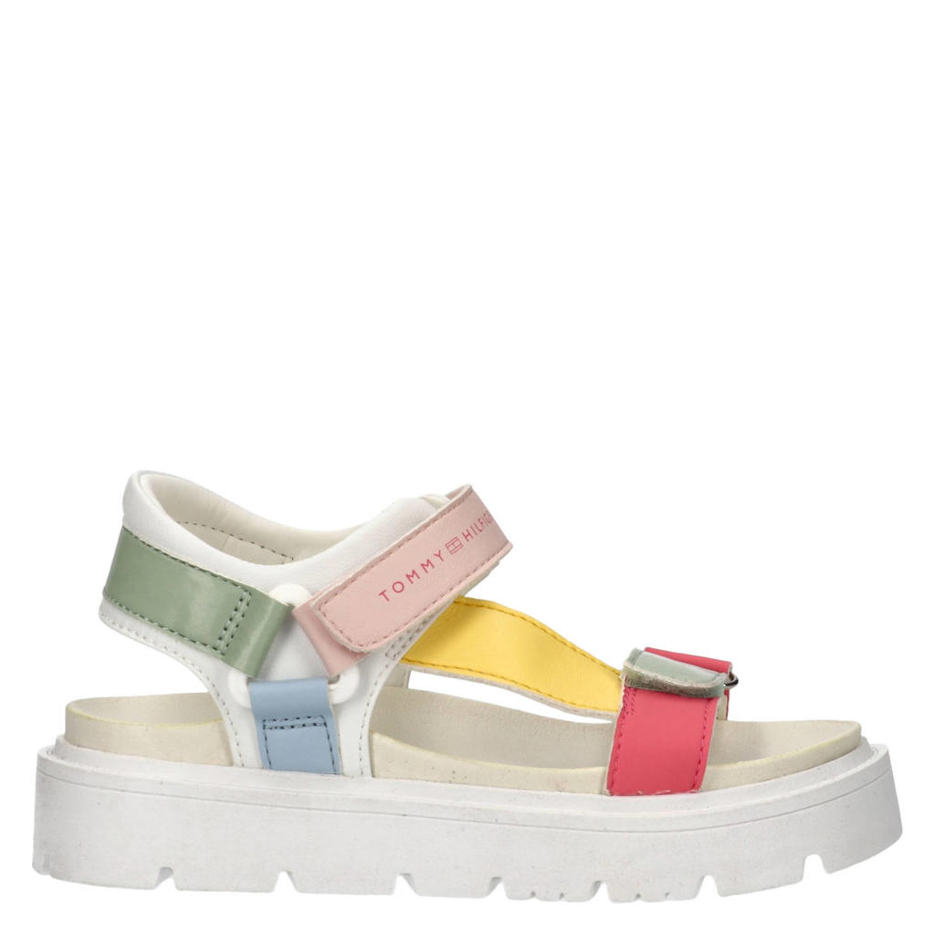 Multikleurige meisjes Tommy Hilfiger sandalen van imitatieleer/rubber met klittenband