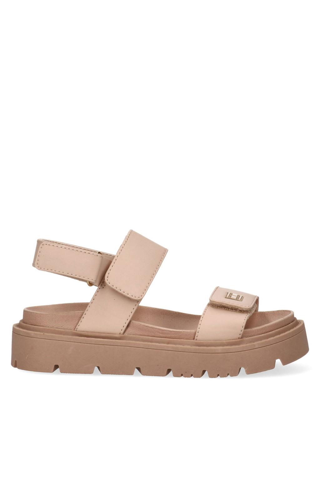 Nudekleurige meisjes Tommy Hilfiger sandalen van 55% polyester/ 45% polyurethaan met klittenband