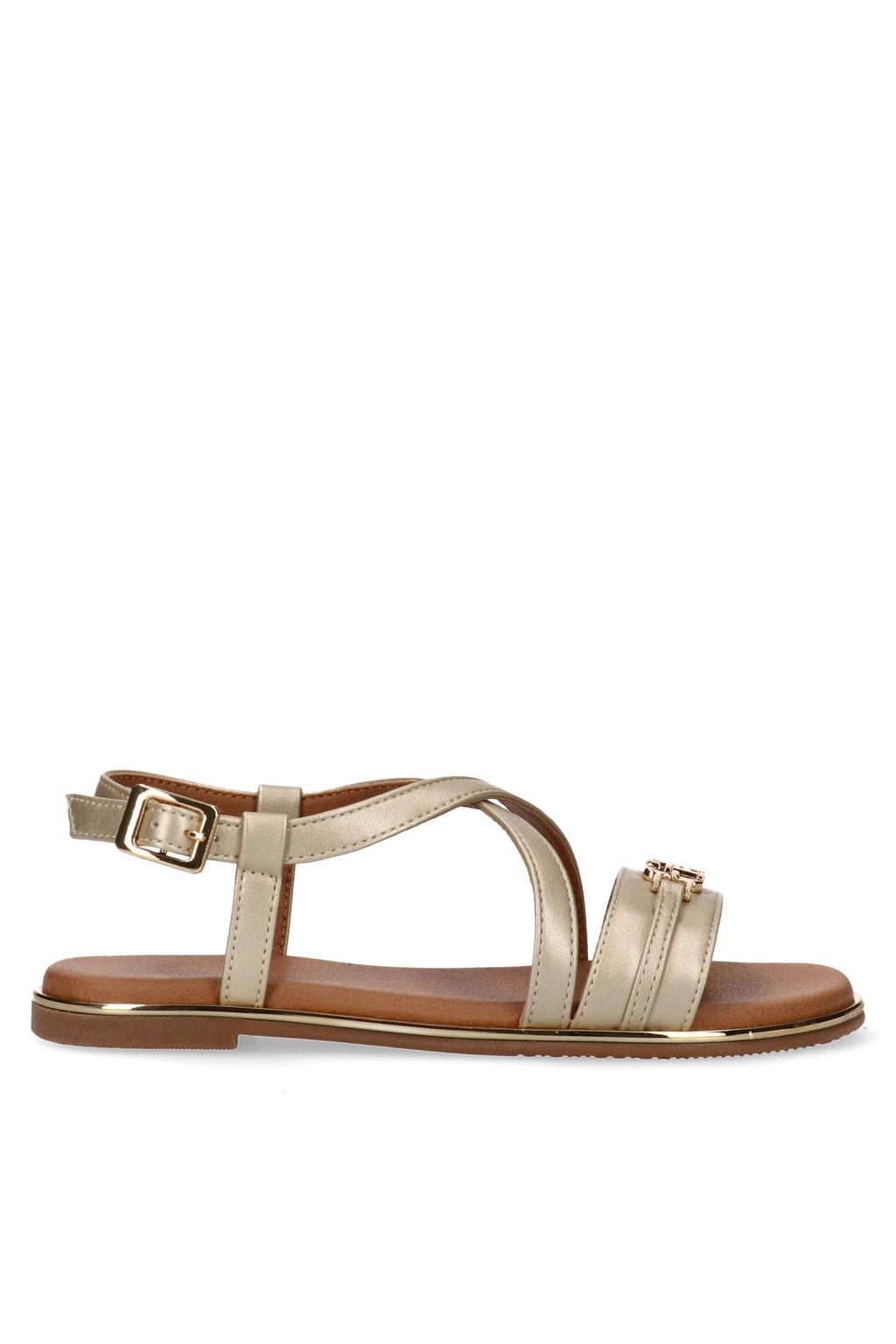 Gouden meisjes Tommy Hilfiger sandalen platinum van imitatieleer/polyester met gesp