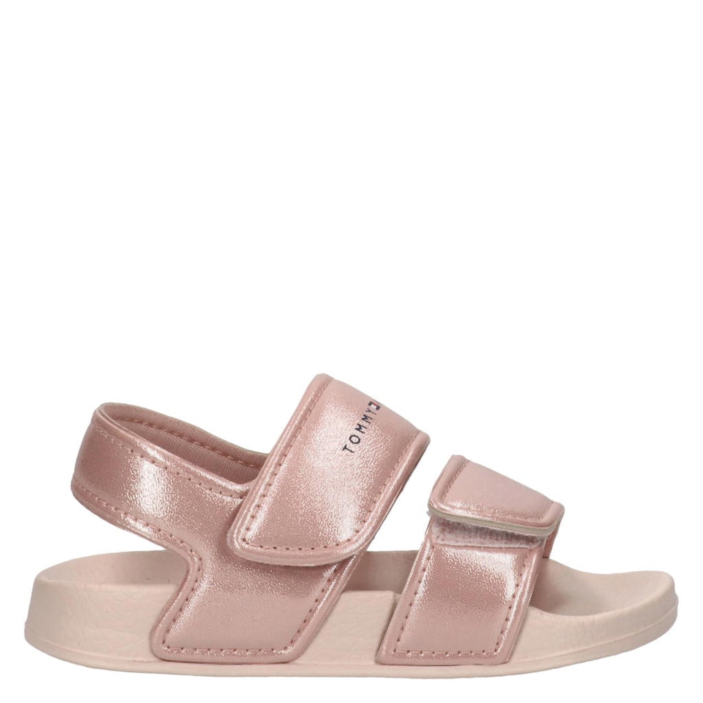 Roze meisjes Tommy Hilfiger sandalen van imitatieleer/rubber met klittenband