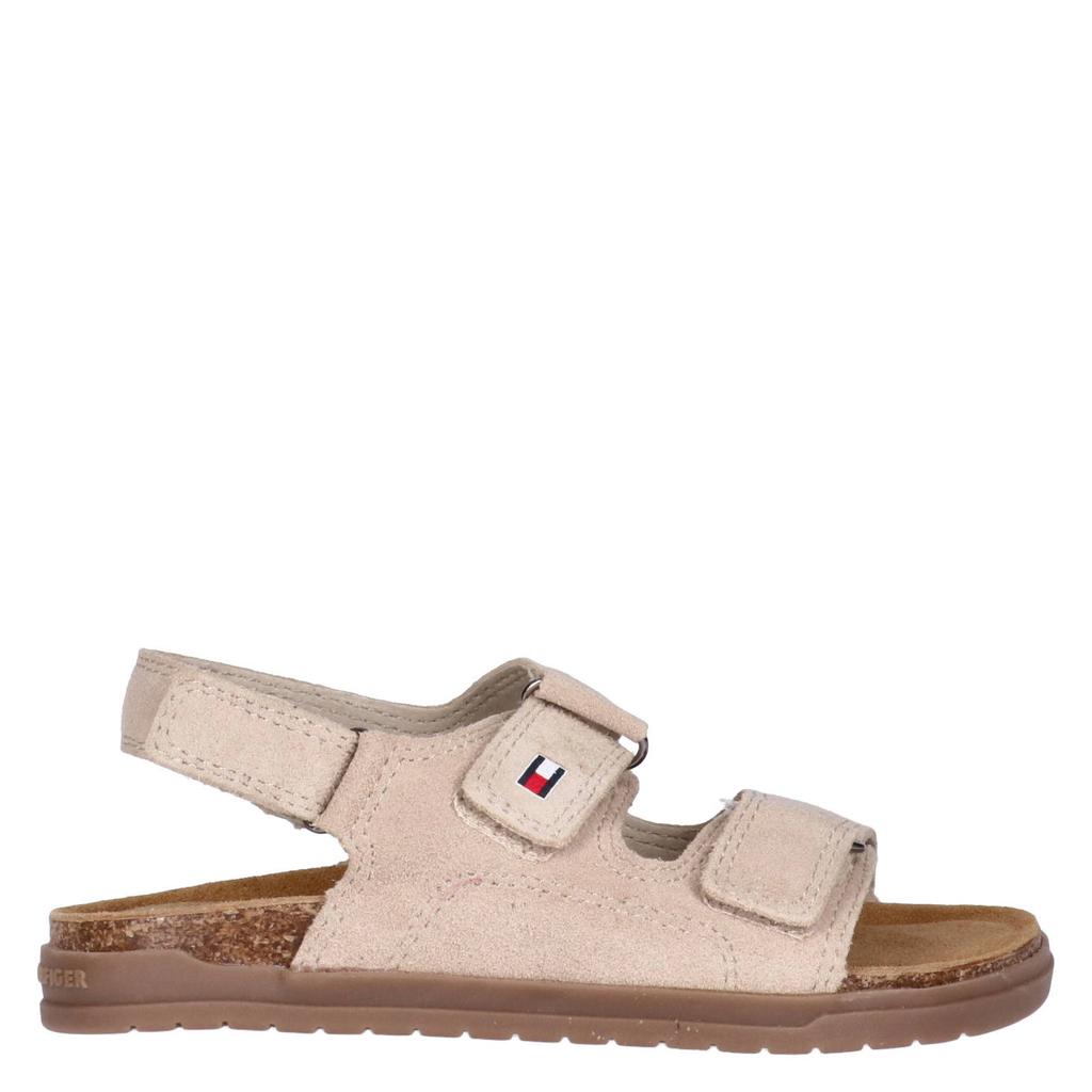 Beige jongens Tommy Hilfiger leren sandalen - met klittenband