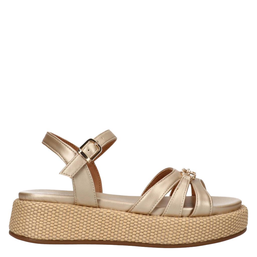 Champagne meisjes Tommy Hilfiger sandalen platinum van 100% imitatieleer met gesp