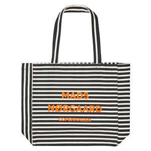 gestreepte shopper Boutiqno Athene zwart/ecru
