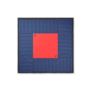 gestreepte sjaal blauw/rood