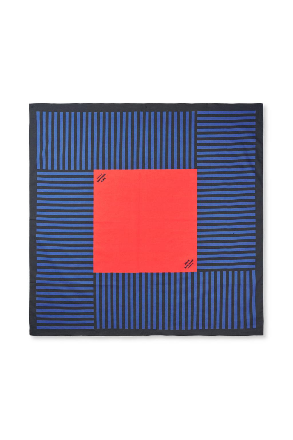 MADS NØRGAARD - COPENHAGEN gestreepte sjaal blauw/rood