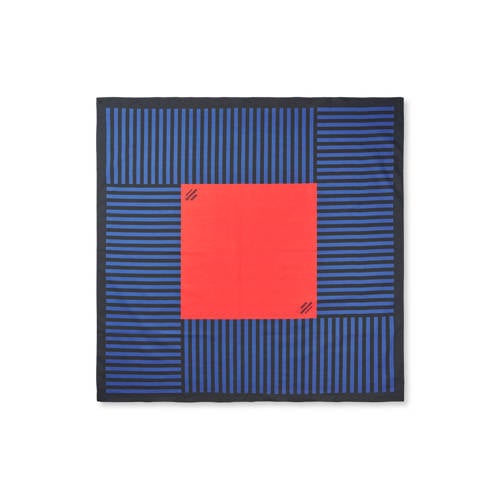 MADS NØRGAARD - COPENHAGEN gestreepte sjaal blauw/rood afbeelding