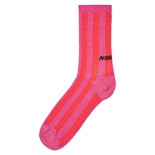 MADS NØRGAARD - COPENHAGEN gestreepte sokken Antonella roze/rood afbeelding