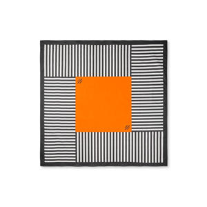 gestreepte sjaal ecru/oranje