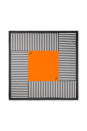 gestreepte sjaal ecru/oranje