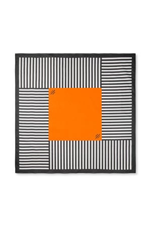 gestreepte sjaal ecru/oranje