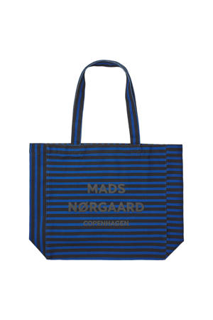 gestreepte shopper Boutiqno Athene blauw/zwart