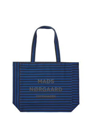 gestreepte shopper Boutiqno Athene blauw/zwart