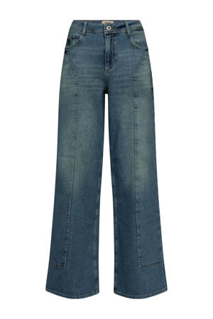 wide leg jeans medium blue denim