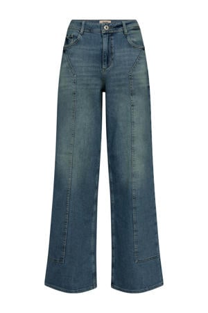 wide leg jeans medium blue denim