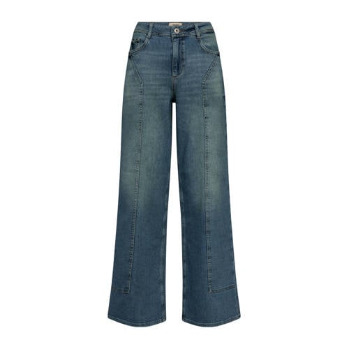 Mos Mosh wide leg jeans medium blue denim afbeelding