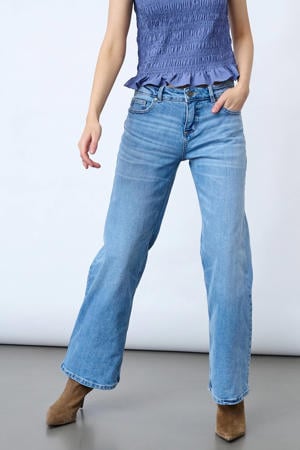 straight leg jeans medium blue denim